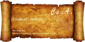 Csabai Antal névjegykártya